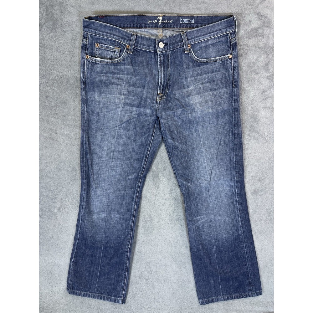 7 For All Mankind Jeans‎ Mens 36x29 Blue Denim Medium Wash Bootcut Mid Rise